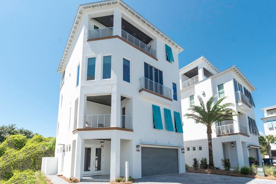 We are proud to present the charming gated community of Caspian Estates located South of 30A in Santa Rosa Beach. It consists of 9 home sites including 4 existing homes and a community pool all just steps from the beach. We have completed constructionand furnished beautifully. Lot 6 has 3,445 Sq Ft, 5 bedrooms, 5 full baths and 1 Half Bath. There are many unique features including an elevator that will take you to the enclosed rooftop terrace with Bedroom, full bathroom, wet bar, gathering area with doors that open to multiple observation decks all with a Gulf view and a grilling deck. The first floor greets you with a private foyer, elevator, laundry, guest room, full bath and a staging area with refrigerator, sink and ice maker.