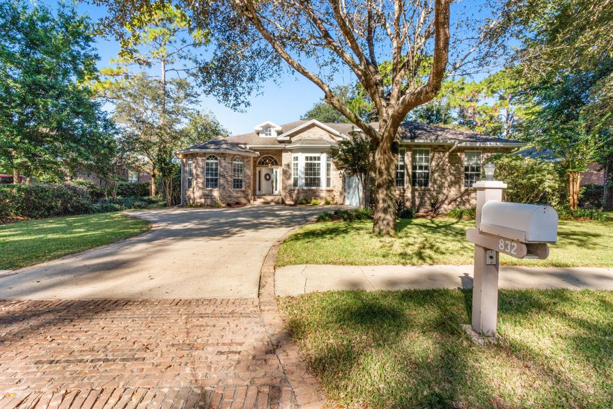 Spectacular Swift Creek Home - Now Available in Niceville! Welcome home to 832 Coldwater Creek Circle! NEW roof & gutters & water heater - January 2023!  This beautiful all brick home boasts a fabulous floor plan with over 3000 sqft & all the space you need! The mature landscaping begins the tour of this well maintained home, built in 2004, and located in the highly sought after - rarely available -neighborhood of Swift Creek. The curved driveway has a turn around spot and leads into the side entry garage that features NEW exterior lighting, soaring ceilings, NEW floor coating, and room for storage! Enter through the covered front porch to a grand cathedral ceiling foyer with ...
