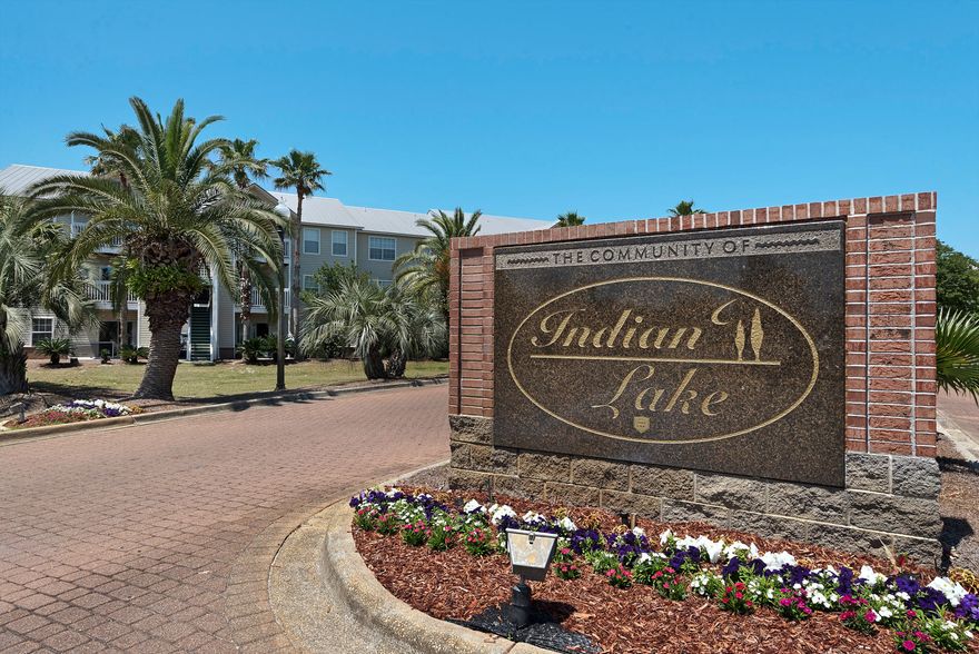 This is a fantastic opportunity to purchase a private, ground floor unit in the highly desirable Indian Lake complex in beautiful Destin. This spacious two-bedroom condo features an open concept living, dining, and kitchen space and fine appointments such as ceramic tile flooring throughout, granite countertops, stainless steel appliances, lots of cabinet space, and a quaint covered backyard patio with an additional storage closet. The unit contains large bedrooms with ample closet space, and two full bathrooms. The unit is being offered with a 55 SMART TV in the living room, a 32 TV in the guest room, and a 42 TV in the master bedroom (all wall mounted)!! Residents will love the proximity to beaches, shopping and large nearby dog park. The complex is pet friendly and complete