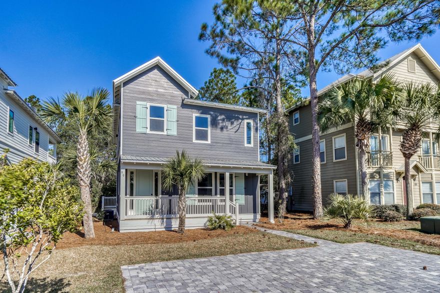 This NEW beach home is located south of 30A, in Blue Mountain Beach! If you are looking for a vacation investment, second home or a primary residence, this home will check all the boxes. Enjoy the convenience of being within walking distance to beach access, restaurants and fabulous shopping. The home features beautiful hardwood floors throughout, stylish lighting and plumbing fixtures, raised ceilings and two large porches. On the first floor there is a spacious living room, dining room, bedroom with a full bath and stunning kitchen. The bedroom on the first floor also has private access to the large back porch. On the second floor there is a large bedroom with private bath and two additional bedrooms that share a full bath.