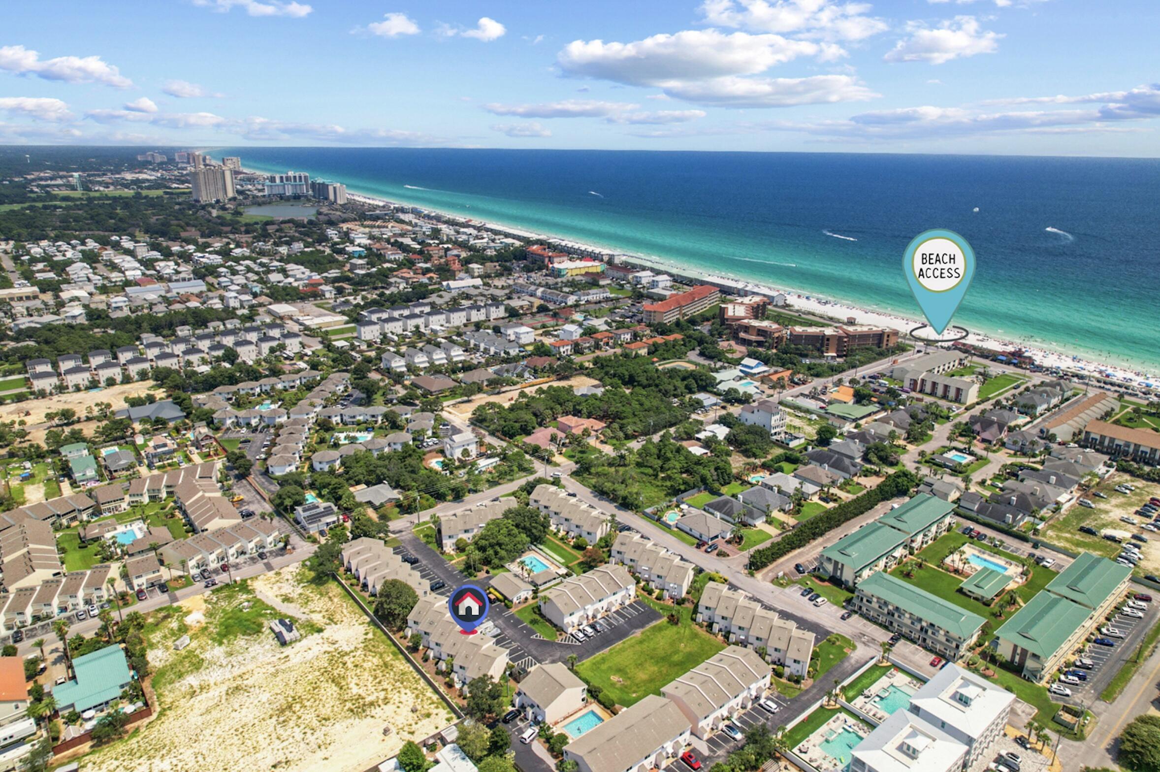 Just Reduced Price and this is the lowest price you'll find in Woodland Shores and it's one of the nicest units! Seller is motivated! Welcome to your own slice of paradise in Woodland Shores, nestled along the Emerald Coast, one of the most coveted shorelines with its white sugary sands and emerald green waters. This newly renovated 2-story townhome in Miramar Beach offers the perfect retreat within walking distance (just 2 blocks) to the beach and is being sold fully-furnished! With 2 bedrooms, 2.5 bathrooms, and 1296 sq ft, there's plenty of space to live a life by the coast with shopping, entertainment, and attractions nearby. Use as a primary residence, vacation getaway or investment property (short-term and long-term rentals allowed here). The possibilities are endless. GRI - 2024/$30,332 and 2023/$30,499.
Step into your dream kitchen with stainless steel appliances, upgraded countertops, backsplash and designer-themed fixtures and finishes and a full-sized washer and dryer. Relax at your breakfast bar with coffee in hand with beautifully crafted pendant lighting hanging above. You'll find newly renovated LVP flooring all throughout the home. Upgraded lit ceiling fans keep electric costs low and help keep that ocean breeze flowing throughout the home. Your living room has a 1/2 bath nearby with plenty of space for entertaining and family get-togethers.
Retreat to your primary bedroom large enough for a sitting area and a covered balcony right outside your glass doors. Step into your ensuite bathroom with dual vanities and a gorgeous updated shower.
For your guests, you can provide their own retreat as they step into their own bedroom with private guest ensuite bathroom, all upgraded with the most beautiful fixtures and finishes, creating a seamless blended look of matching elegance all throughout this gorgeous townhome.
You'll find plenty of storage throughout including an outdoor storage unit for overflow storage. Next to this unit you'll find a nice backyard area where you can fit a small patio table to sit, lounge and relax while enjoying those sun-kissed rays.
There's so much to offer along Scenic Highway 98 including Destin Commons, Whole Foods, Publix, the Chautauqua Winery Tasting Room, Surf Hut, Whale's Tale and just a short drive to the Silver Sands Premium Outlets featuring 110 designer and name-brand outlet stores and only .4 miles from the famous Pompano Joe's Seafood Restaurant with Pompano Joe's Beach Access right next door.
Woodland Shores community is known for its close location to the beach and offering the most beautiful homes with a touch of elegance and allure. There are two community pools (one that is seasonally heated) with multiple common areas, all landscaped and professional maintained, with tranquil walkways, grassy common areas, including a grilling area, kitchen, library and clubhouse.