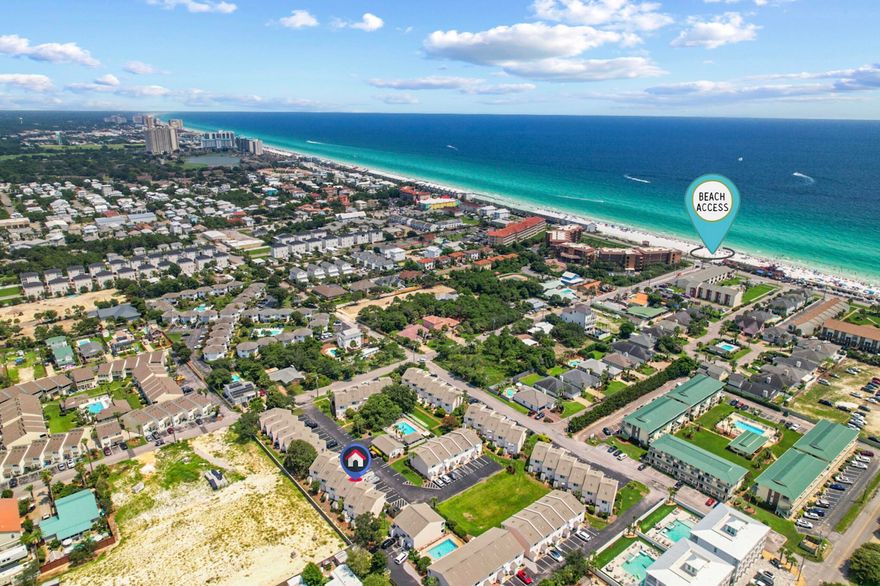Just Reduced Price and this is the lowest price you'll find in Woodland Shores and it's one of the nicest units!  Seller is motivated!  Welcome to your own slice of paradise in Woodland Shores, nestled along the Emerald Coast, one of the most coveted shorelines with its white sugary sands and emerald green waters.  This newly renovated 2-story townhome in Miramar Beach offers the perfect retreat within walking distance (just 2 blocks) to the beach and is being sold fully-furnished!  With 2 bedrooms, 2.5 bathrooms, and 1296 sq ft, there's plenty of space to live a life by the coast with shopping, entertainment, and attractions nearby.  Use as a primary residence, vacation getaway or investment property (short-term and long-term rentals allowed here).  The possibilities are endless. GRI - 2024/$30,332 and 2023/$30,499.  

Step into your dream kitchen with stainless steel appliances, upgraded countertops, backsplash and designer-themed fixtures and finishes and a full-sized washer and dryer.  Relax at your breakfast bar with coffee in hand with beautifully crafted pendant lighting hanging above.  You'll find newly renovated LVP flooring all throughout the home.  Upgraded lit ceiling fans keep electric costs low and help keep that ocean breeze flowing throughout the home.  Your living room has a 1/2 bath nearby with plenty of space for entertaining and family get-togethers.  

Retreat to your primary bedroom large enough for a sitting area and a covered balcony right outside your glass doors.  Step into your ensuite bathroom with dual vanities and a gorgeous updated shower. 

For your guests, you can provide their own retreat as they step into their own bedroom with private guest ensuite bathroom, all upgraded with the most beautiful fixtures and finishes, creating a seamless blended look of matching elegance all throughout this gorgeous townhome.  

You'll find plenty of storage throughout including an outdoor storage unit for overflow storage.  Next to this unit you'll find a nice backyard area where you can fit a small patio table to sit, lounge and relax while enjoying those sun-kissed rays.   

There's so much to offer along Scenic Highway 98 including Destin Commons, Whole Foods, Publix, the Chautauqua Winery Tasting Room, Surf Hut, Whale's Tale and just a short drive to the Silver Sands Premium Outlets featuring 110 designer and name-brand outlet stores and only .4 miles from the famous Pompano Joe's Seafood Restaurant with Pompano Joe's Beach Access right next door.  

Woodland Shores community is known for its close location to the beach and offering the most beautiful homes with a touch of elegance and allure.  There are two community pools (one that is seasonally heated) with multiple common areas, all landscaped and professional maintained, with tranquil walkways, grassy common areas, including a grilling area, kitchen, library and clubhouse.  