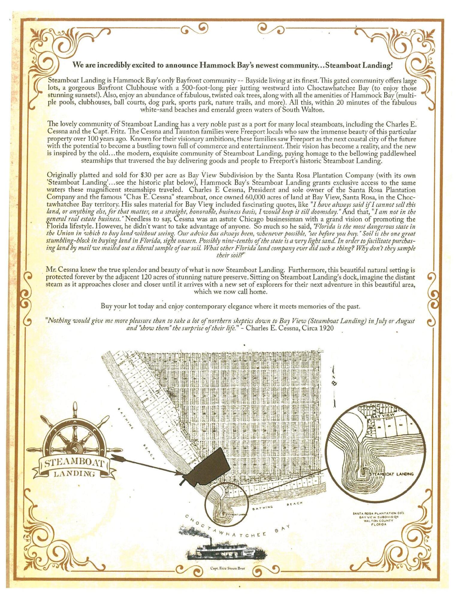 HAMMOCK BAY/Steamboat Landing - Land