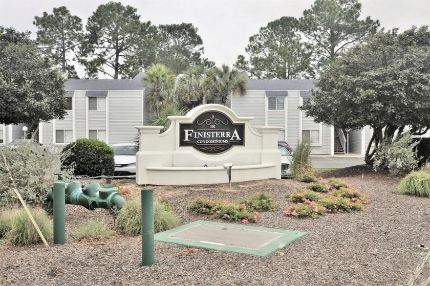 Finisterra is a waterfront complex on Choctawhatchee Bay ... well-managed and well-maintained ... across the street from the Shalimar Yacht Basin marina ... nice pool ... community room and laundry located at the pool ... tennis ... This ground-floor 1-bedroom non-waterfront unit in Building 19 is located right at the clubhouse and pool and laundry room ... one marked and numbered parking space, plus additional parking ... Unit 19B has new carpet and new vinyl flooring ... Finisterra 1-bedroom units are getting $700/month rent rate ... Unit 19B owner-seller is a Florida-licensed real estate broker.