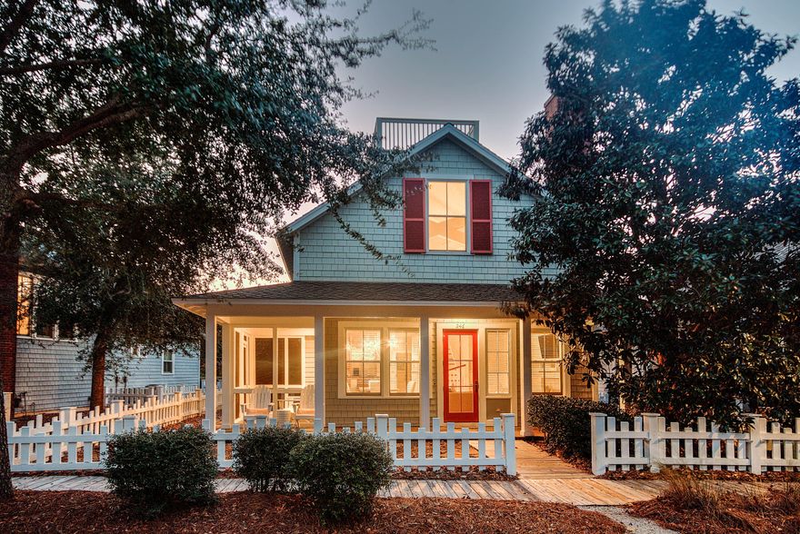 Inviting breezes welcome you as you step onto the graceful front porch of this delightful cottage, located in the gated luxury community of WaterSound Beach. With a screened-in side porch and a charming front porch, you'll be amazed with the outdoor space. The pinnacle of the home is the beautiful widow's walk, for enjoying spectacular sunsets--a feature unique to very few homes in the Crescent Keel section of WaterSound Beach. The tree-filled lot provides alluring privacy, while allowing for abundant sunshine. With 3 bedrooms and 4 bathrooms, this home boasts one of the largest floor plans in the Crescent Keel neighborhood; it is fully furnished and rental ready! Do not let this one pass you by!
