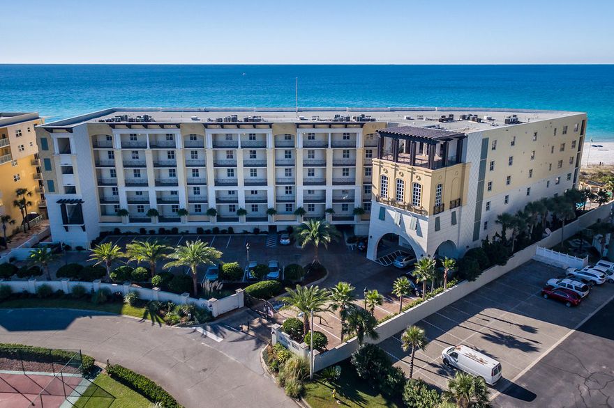 Bella Riva of Okaloosa Island is one of the most impressive beachfront condominium communities that exist on the Emerald Coast of Florida, which offers sensational views of the Gulf of Mexico! This exclusive 45-unit complex is gated with a private beach walkover, beautiful beachfront and rooftop terraces with heated pool and hot tub, and fitness studio, all surrounded with lush tropical landscaping that complements the Mediterranean design of the architecturally-magnificent and beautifully maintained building. This luxurious, fully furnished, 3 bed, 3 bath, 2,491 SF residence has never been rented and was finished utilizing the finest materials, including 18 chipped-edge travertine floors, granite countertops, stainless steel Viking appliances, 6-burner gas cooktop with exhaust hood,..