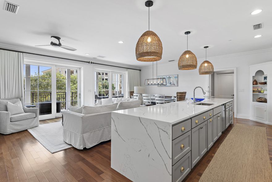 Nestled between Alys Beach and Watersound Beach, Waterhouse bestows an exceptional location, unmatched construction quality & world-class amenities. Located directly on 30A & a quick walk from the beach, the Waterhouse development has been curated to provide a supreme coastal lifestyle. With only 17 total units, this low-density development includes a wonderful rooftop deck which has a heated pool, bubbling spa & covered grilling stations. The complex has a fitness center equipped with a steam room and dry sauna as well as an owner's lounge with a meeting room and full service kitchen. Upon entry, you are welcomed with open concept living, flowing from the kitchen to the living and dining area, overlooking an expansive, private covered balcony facing the Gulf of Mexico. Beautifully refined, the kitchen includes a stately custom hood vent and an oversized, waterfall quartz island. Notable features in this spacious 3-bedroom, 3 full bathroom unit are hardwood floors, high-end appliances, full-sized laundry with storage and a custom bunk room. The unit also conveys with an additional external storage unit. Enjoy the convenience of Waterhouse Provisions & Bottle Shop, located on the ground level. Waterhouse has had a complete exterior restoration which looks magnificent. Unit 204 is currently managed by Royal Destinations and can convey with future rental bookings already in place. This wonderful condominium will be sold fully-furnished & ready for its new owner.