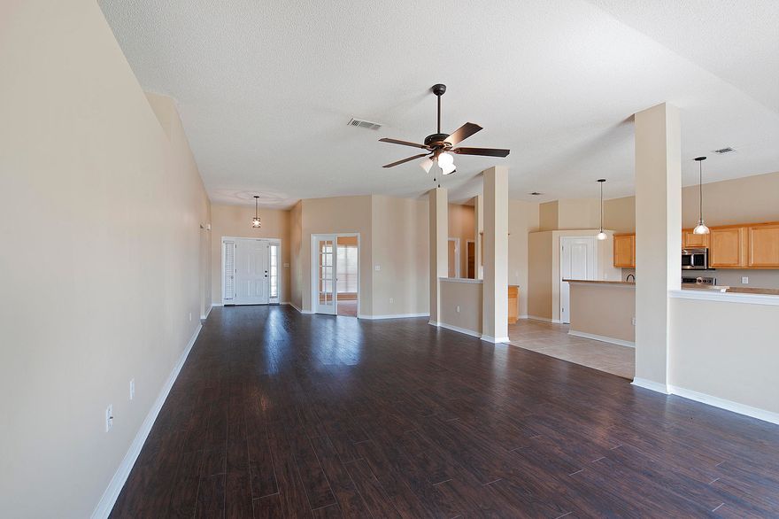 This lovely home is located in the sought after Brooke Estates; Just 2 doors from pool. Features pergo flooring in spacious living area; great for entertaining large gatherings! 10 foot ceilings. Beautiful pillars open up to large kitchen area. Breakfast nook, tons of cabinet space. Brand new santa fe interior doors with new paint compliment this home. Over-sized Master suite include his/hers closets. Large walk-in closet. Separate shower with garden tub. Newly painted closets and baseboards throughout. Bathroom has new tile with his/hers vanities, Nice additional room with french doors and recess lighting is perfect for office, play or hobbies. Brand new dishwasher will be included prior to closing. $4500 towards buyers closing cost!