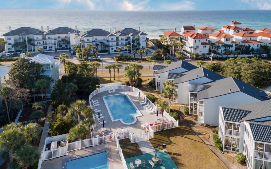 Nestled in a private, gated, low-density coastal community with 350 feet of deeded private beach, this beautifully furnished residence offers the perfect blend of comfort, convenience, and relaxed 30A lifestyle living. An optional private beach chair service is available exclusively for owners and their guests, adding an extra layer of convenience and exclusivity to your time on the sand. The thoughtfully designed floor plan features a main-level bedroom plus a spacious loft bedroom, effectively providing two sleeping areas and comfortably accommodating guests. Two bathrooms--including a main-level full bath and a loft half bath--add functionality for owners and visitors alike. Enjoy outdoor living on the generous balcony with comfortable seating, outdoor mood lighting, and tranquil views overlooking the community pool, ideal for morning coffee, evening cocktails, or simply unwinding after a day at the beach. Offered fully furnished and sleeping up to seven, the home includes a queen bed, full bed, twin bed, and a full-size sleeper sofa. Modern under-cabinet lighting adds a warm, updated feel throughout, and smart home featuresincluding keyless entry, a smart thermostat, and home automation that adjusts climate settings when patio doors are left openprovide both convenience and peace of mind.

Storage is a rare commodity along 30A, and this property delivers. A private outdoor storage closet handles beach chairs, umbrellas, paddleboards, golf clubs, and coolers. A dedicated owner's closet provides additional secure storage. And a community storage shed offers space for bikes and larger gearan advantage you won't easily find elsewhere along this corridor.

Recent upgrades include a tankless water heater replaced in 2025 and an HVAC system installed in 2019. The property features dedicated parkingrare and highly desirable along 30Aplus ample additional parking directly behind the unit for guests. The community also offers a shared pool, grill area, and green space, enhancing the coastal lifestyle experience. Owners' pets are permitted, and the property is equipped with newly installed security cameras for added peace of mind.

As an added bonus, two YOLO bikes are included with the sale, making it easy to explore Scenic Highway 30A and nearby coastal amenities. Whether as a personal coastal retreat, second home, or investment property with strong rental income potential in one of Florida's most desirable vacation markets, this is a compelling opportunity to own along one of 30A's most sought-after stretches of coastline.