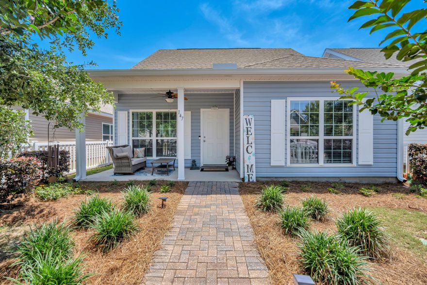 UPDATES GALORE! New HVAC with Pristine Air system, gutters, LVP downstairs, carpet upstairs, fenced yard, professional epoxy garage floor, whole house surge protector, and SS appliances all less than a year old. Master bedroom with ensuite and 2nd bedroom with FULL bath downstairs, 3rd & 4th bedroom plus FULL bath upstairs. Kitchen with enlarged island and quartz countertops, walk in pantry, single undermount sink. Crown molding downstairs. Quartz in master bath. All rooms have ceiling fans. Two porches with ceiling fans to enjoy the outdoors. Home is located adjacent to all the amenities. Enjoy movie night on the Town Green, Props Brewery and food trucks, General Store, Farmers Market...the list is endless. HOA fees include lawn maintenance and cable. Motivated seller!