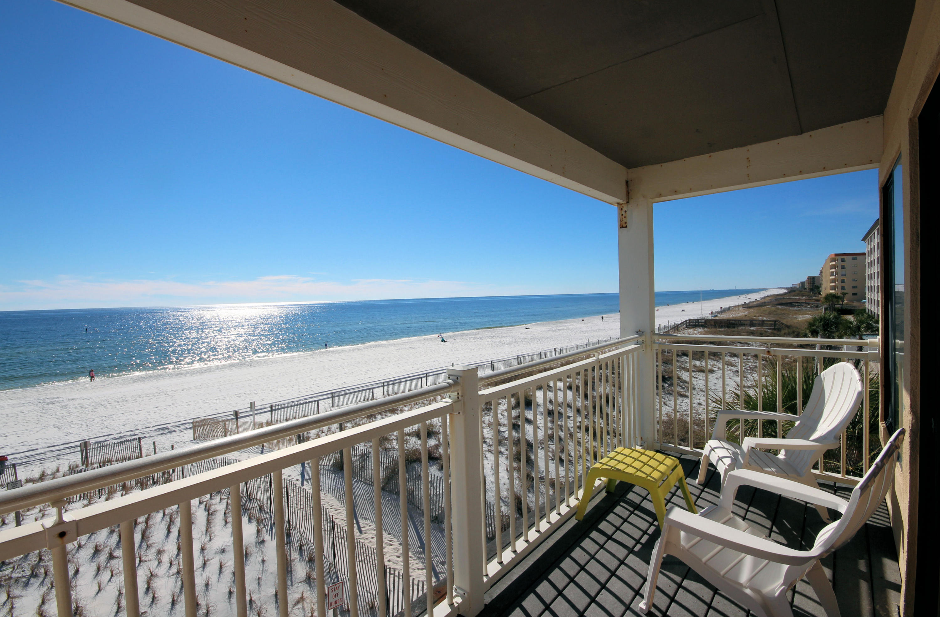 WATERFRONT Condo for sale right on the Gulf of Mexico on beautiful Okaloosa Island. This move-in ready condo is a great investment for your own second home, vacation home, or investment property. This furnished unit has incredible views of the gorgeous Emerald Coast. Enjoy the breeze from your private balcony here at Tiki Beach Condo. There is a stackable washer/dryer in the condo too. Plus there is a large storage unit assigned. Here's what vacationers have said about Tiki Beach 33: ''Oh my! This year in Tiki 33 was as amazing as last years visit. We love it here and plan on visiting again next year.'' ''Such a wonderful place. This is our 2nd time visiting this unit. We love waking up to the beautiful view!'' Don't miss out - NOW is the time to buy!!!