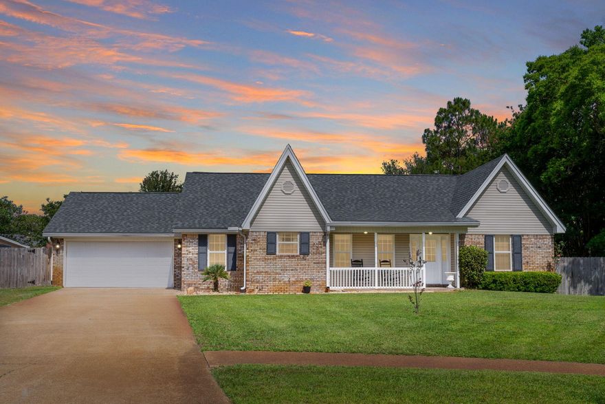 Welcome HOME to Santander, an established E. Navarre community w/ SIDEWALKS, shade trees & UNDERGROUND UTILITIES - close to Hurlburt AFB, Hwy 98, & the BEACH! Perfectly located on a private CUL-DE-SAC you will instantly feel at home with all that this property has to offer. Inside, the perfect blend of comfort and convenience with a split floorplan, large main living space w/ wet BAR nook, separate DINING room or office, breakfast ROOM, & loads of storage - PANTRY, MUDROOM, & huge laundry room! NEW recent updates include ceramic WOOD LOOK FLOOR TILE, ROOF, TANKLESS water heater, & a SLIDE-IN range! Other features incl: blue tooth SPEAKER SYSTEM, wood burning FIREPLACE, 30-amp outlet w/RV space, HOBBY room w/AC, SMART thermostat/lighting, and a large BACKYARD! See Virtual Tour & Floorplan!