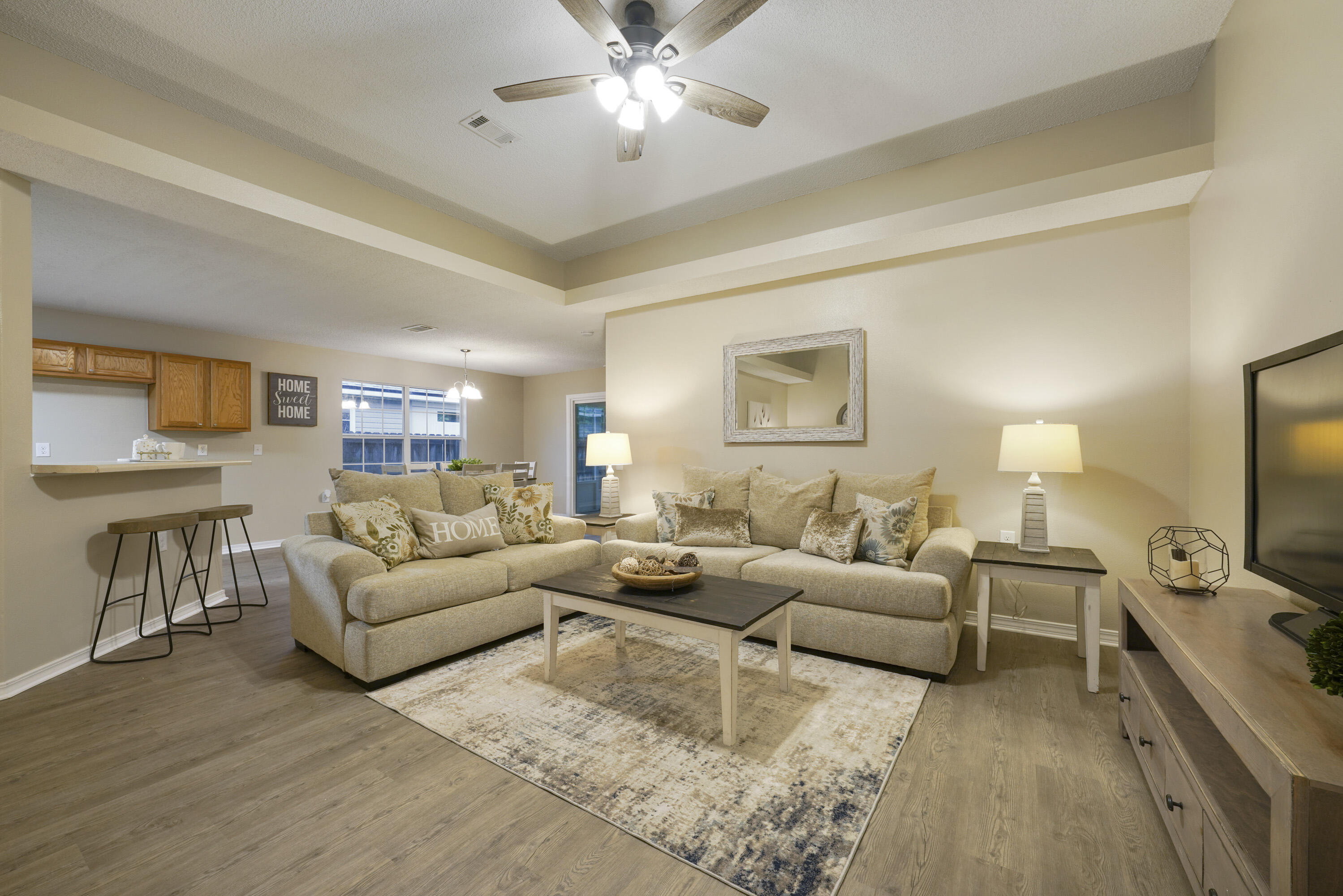 Come see this 3BR/2BA home in the desirable Newcastle Place subdivision! Conveniently located off Nine Mile Rd, this newly renovated home features a newer roof (2021), new paint and LVP throughout, oversized corner lot, and open floor plan. Walking in the front door you'll be greeted by a beautiful foyer that leads you to the large family room with 12-foot ceilings. The open concept allows for plenty of light throughout the home. With a split floor plan, the master suite is a private oasis on the opposite side of the home, away from the 2 other guest bedrooms. Master bath features a new double-sink vanity, a large garden tub, and spacious walk-in closet.The guest bedrooms share a bathroom and linen closet.