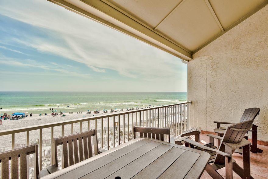 This incredible top floor two-story, gulf-front condo in Seagrove Beach is fully furnished and rental ready. This two-bedroom condo has an additional loft area for added rental revenue. A large balcony is the ideal spot to take in the amazing gulf and beach views. The condo will be sold fully furnished and is ready to be enjoyed as a vacation home, rental investment, or even primary residence. The first floor of the condo includes a bedroom, kitchen with breakfast bar and gulf-front living room. The second floor (which is located on the top floor of the building) includes a bedroom with its own private bathroom and additional private loft. Eastern Shores owners enjoy a private beach with an added bonus of having easy access to Eastern Lake. Located in the heart of Seagrove Beach, the