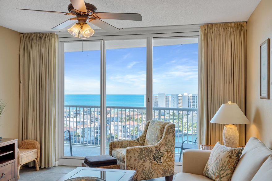 This spacious two bedroom, two bath condo has INCREDIBLE VIEWS. PROJECTED INCOME $50,000! The oversized balcony allows plenty of outdoor seating to enjoy the sunsets or weekly seasonal firework shows. And did you know it's only a 1minute stroll on the boardwalk to get to the private beach? That's right! This condo features the living area & master bedroom with balcony access,  Nice size kitchen with a breakfast bar PLUS The flooring is  ALL TILE and LUXURY LVP   - NO CARPET. It comes FULLY FURNISHED and other features include a stackable washer & dryer,  nice size pantry and owner's closet.The Terrace is located in one of the most popular vacation complexes on the Emerald Coast. Terrace at Pelican has their own pool and and grill area, bt owners and guests at Terrace hace unlimited use to all of Pelican Beach amenities including three pools (indoor & outdoor), an indoor sauna & steam room, gym,tennis, covered parking, conference rooms, game room, caf??, tiki bar, & beach service. The new 114 ft zero entry pool right on the beach with 12 seat spa is absolutely making this resort the optimum vacation destination. This condo makes it a great investment, second home or primary residence. 