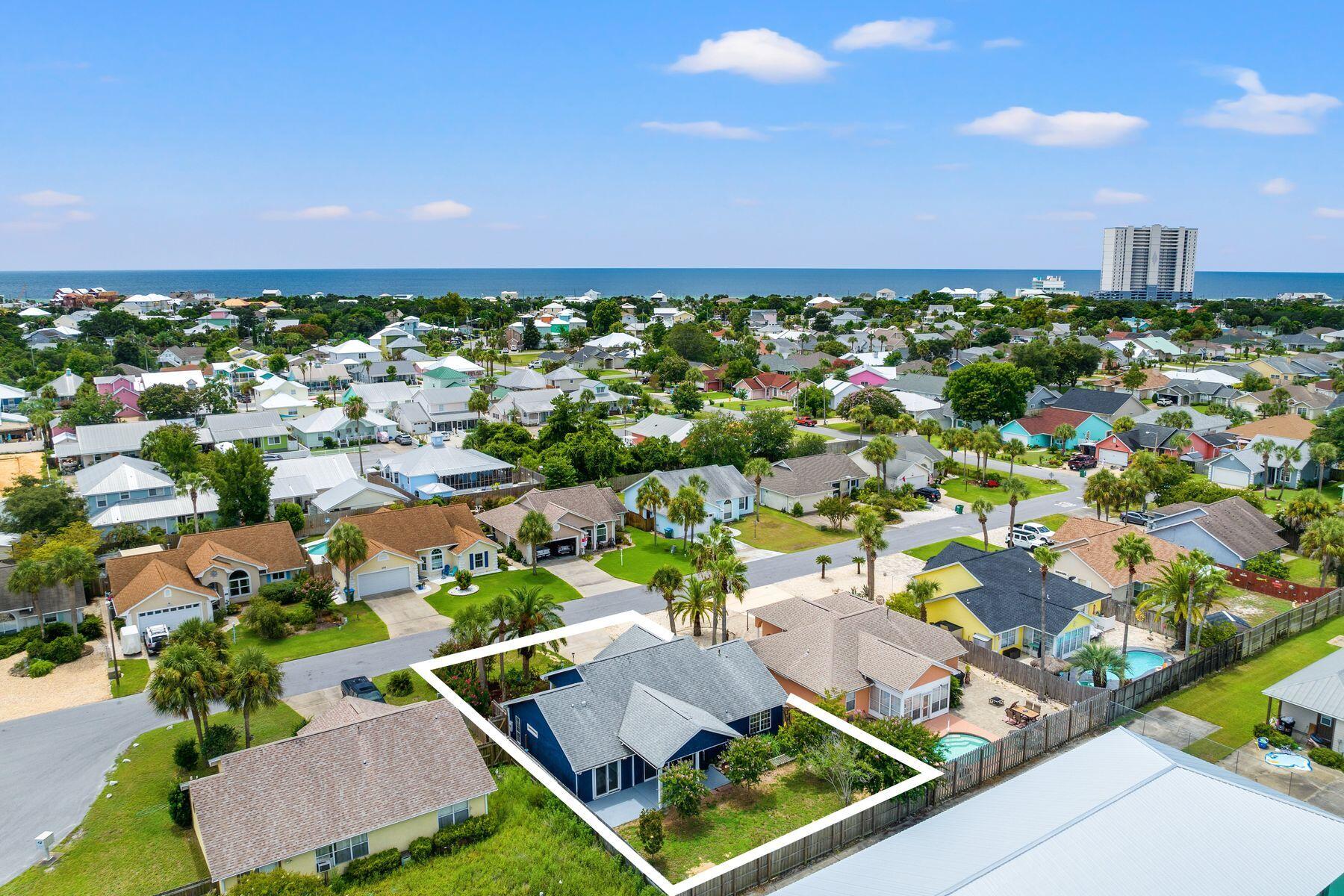 Adorable Bid-A-Wee Beach 2-bedroom cottage home with room for a pool! This single-story beach cottage boasts a convenient 2-car garage, deededbeach access, and a 4-person golf cart which conveys with the home. Inside, the spacious floor plan features wood flooring throughout with tile in the kitchen andbathrooms. The galley style kitchen is a chef's delight complete with granite countertops, stainless-steel appliances, and a gas stove. The partially fenced backyard offers plenty of room for a pool if desired. Walk, bike, or drive the included golf cart to deeded beach access conveniently located less than 1/2-mile away. Noshort-term rentals are allowed, making this home ideal as a primary residence or peaceful second home at the beach.