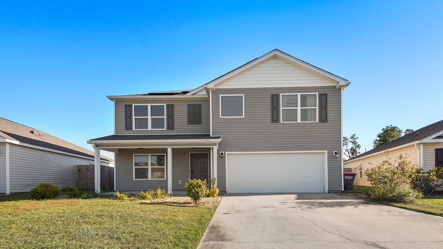 Let's talk about PAID OFF SOLAR PANELS! Do you REALIZE the monthly & annual savings here with NO electric bill?!?! Welcome home to Barrett's Park - Come see this charming small community tucked away from the hustle & bustle of the city, but close enough to keep everything you need within a convenient distance! just minutes from the new Pulbix on 231 and the coming Starbucks! This is a comfortably sized home that boasts enough bedrooms for everyone, 3 full bathrooms, a dedicated office space & an EXTRA living space upstairs for a TV room, workout space, crafting area, or game room/play room! You'll find an open concept arrangement downstairs with the kitchen, living room & dining room. LVP flooring makes cleaning a breeze! Don't forget there's a dedicated office space with a sound deadening sliding door just off the entry way for those who work from home, homeschool, crafters or those who just want a quiet space to relax. Outside you'll find gutters, durable & low maintenance vinyl siding, 2 HVAC units & solar panels to ease the burden of an electric bill! A Nest programmable thermostat is installed to keep the home comfortable all year round & conveniently controlled from your phone! The privacy fenced back yard is a haven for bird watchers & nature lovers, peacefully overlooking a serene pond. Comes with Washer and Drier as well.