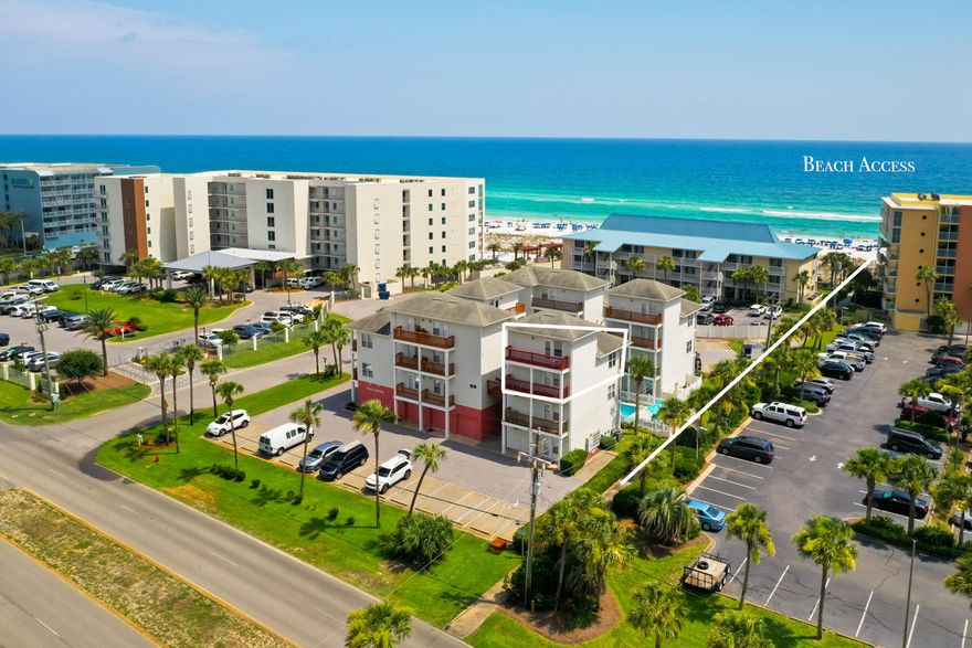 ***MOTIVATED SELLER***Nestled between the serene shores of the intercoastal waterway and the breathtaking Gulf , this unique two-story condo offers a captivating blend of coastal living and modern comfort. From its balconies, both bedrooms provide breathtaking views of passing boats gliding through sparkling waters, painting a serene picture of maritime life. Just a few steps away lies the pristine beach, inviting residents to indulge in sun-kissed afternoons and leisurely seaside strolls. Nearby, a vibrant array of restaurants beckon with fresh seafood and local delicacies, perfect for enjoying sunsets over the Gulf. The open floor plan creates a seamless flow between the spacious living areas, accommodating gatherings of up to eight guests with ease.  Upstairs, the private primary suite offers a tranquil retreat, complete with its own balcony overlooking the water. Steps from the unit, a refreshing pool awaits, offering a cool respite on warm days. Whether savoring the intercoastal views, exploring the nearby attractions, or simply relaxing in comfort, this condo promises an unforgettable coastal escape.