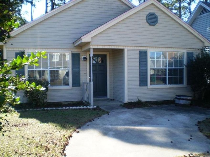 Charming two bedroom, single story home. When entering your new home, you see a spacious open floor plan with cathedral ceilings in the living room, a wood burning fire place and plenty of natural light. The master bedroom suite has plenty of room for a king size bedroom set. This also is a split bedroom plan! The back yard offers a covered back porch to relax on plus a storage shed for your lawn equipment. Enjoy evening walks near the pond and feed the ducks! All Coastal Realty Services residents are enrolled in the Resident Benefits Package (RBP) which includes renters insurance, HVAC air filter delivery (for applicable properties) and our best-in-class resident rewards program, and much more. More details upon application.
