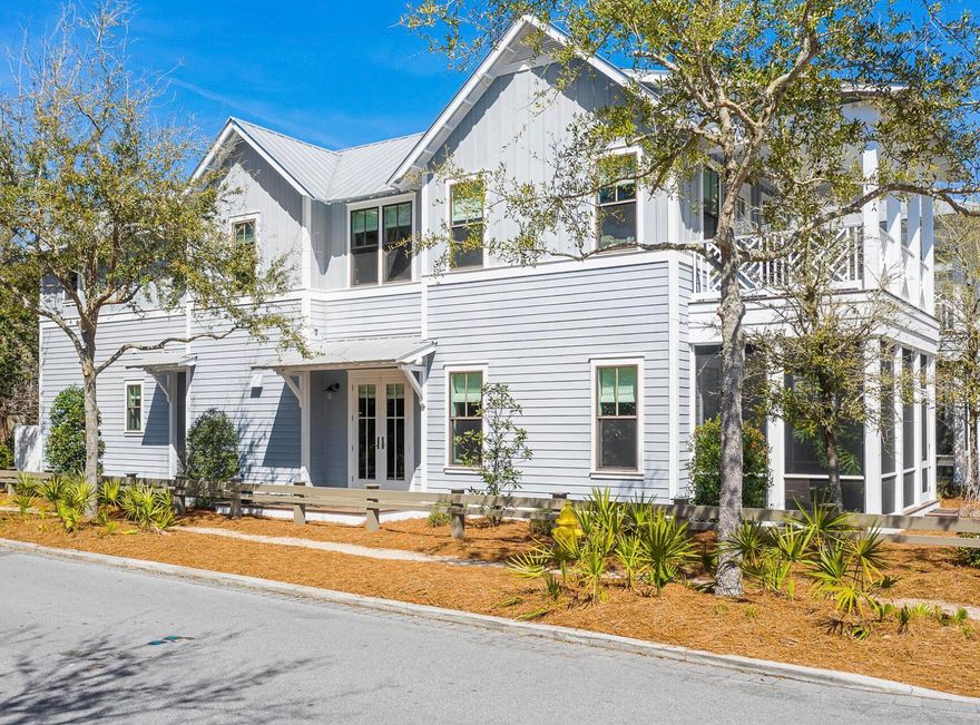 Charming 2 story 4 large bedroom 5 bath Florida Cottage located in Watercolor's newest Phase IV. Easy stroll to the beach and close to the community pool and other amenities. Hardwood floors, granite countertops, stainless appliances, open floor plan. Beach, Shopping, restaurants, and WC Publix just steps away. Enjoy all that WC has to offer. Recently renovated amenities include Camp Watercolor with lazy river and multiple pools and The Beach Club with poolside dining and private beach access for guests and residents. Don't miss this opportunity to be part of the Watercolor community!