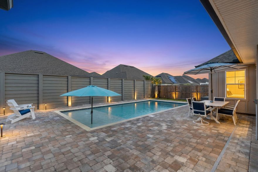 Low-maintenance luxury retreat built for lifestyle over lawn care! This spacious two-story floorplan offers the rare ability to easily convert from 4 bedrooms to 5 or even 6 bedrooms, making it ideal for growing households, multi-generational living, or those who need extra flex space for work or guests.Skip the wait and expense of adding a pool--this home already features a beautiful gunite swimming pool with sun shelf and paver decking, perfect for Florida living and entertaining year-round. The fully fenced backyard provides privacy and room to enjoy the outdoors.One of the most versatile features of this home is the layout: an oversized downstairs bedroom with a full bath and walk-in closet offers the option for dual primary suites on the main level, a rare and highly desirable setu