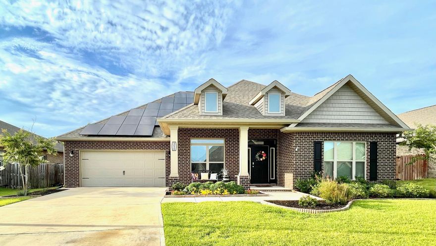 SOLAR EQUIPPED! MOVE-IN READY! The 'Mckenzie' is a 5 bd/3 ba floor plan located in Redstone Commons! Inside you will find a formal living & dining room on either side of the foyer. Open floor plan creates a grand feeling in the spacious living room & kitchen. Kitchen boasts tons of cabinet space, granite countertops & center island w/breakfast bar. HUGE Master Suite! Bedrooms generously sized w/ceiling fans. Covered & screened rear patio w/ceiling fans for year-round enjoyment. 2-car garage w/storage & attic. Community features Pool House w/resort style pool & outdoor kitchen. Located in the heart of Crestview w/backyard access to Shoal River Middle & Riverside Elem. I-10, beautiful Emerald Coast beaches & Eglin AFB are only a short drive away.