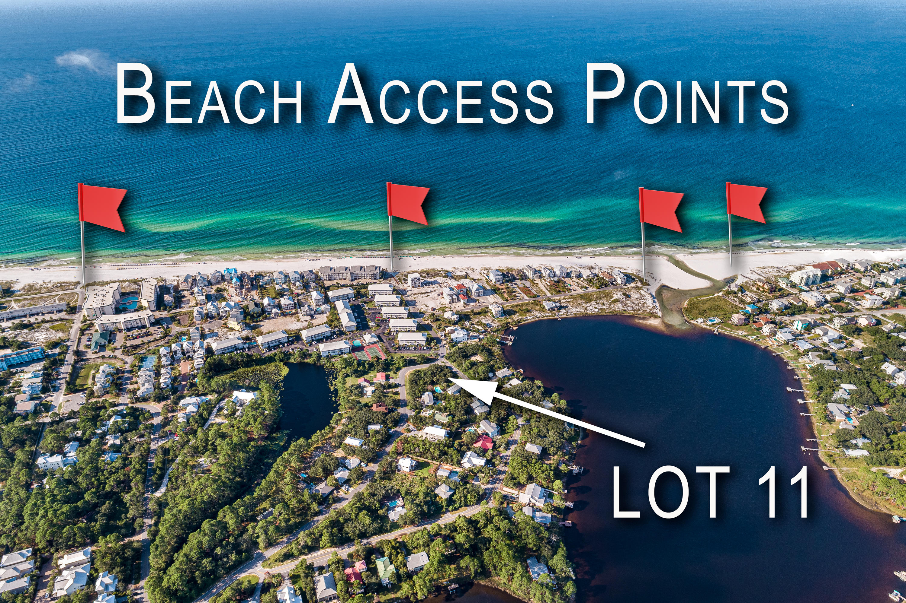 Come take a drive down Lakeview, the name of the street only begins to describe the potential this lot has to offer. Build your dream 30a beach home in the heart of Seagrove with possible lake and gulf views! This unique property located south of 30a is just steps to multiple public beach accesses and to Eastern Lake, a rare coastal dune lake. Enjoy access to a public boat ramp at the end of the street and take a boat or paddleboard straight to the beach. Lakeview Drive is centrally located to the beach, the best dining, unique boutique shopping, art galleries, art festivals, outdoor concerts and bike paths the gulf coast has to offer! No HOA or build-out time requirements.