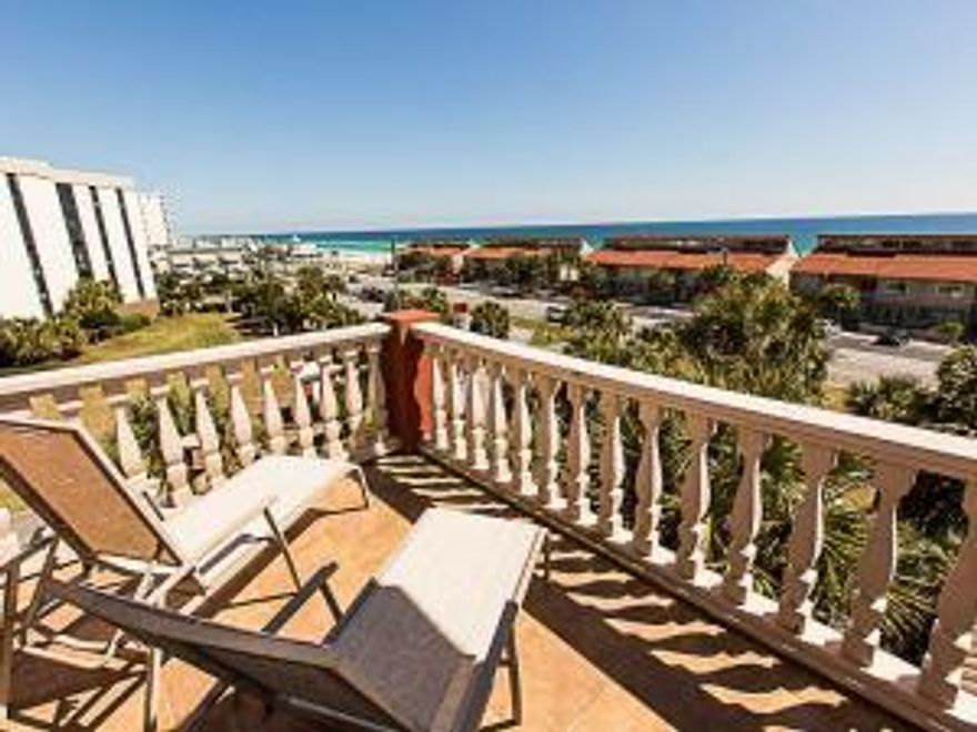 51 steps to the beach!!! Awesome gulf VIEWS! What views on this first tier lot directly on Scenic Hwy 98, Sitting on a hill overlooking the beautiful gulf of Mexico. Steps to the deeded beach access. INVESTORS build a home and get potential annual gross rentals $90,000. Currently the home has views from all three levels, so you can rebuild to have awesome gulf views!!! SELLER WILL PAY $15000 IN CLOSING COSTS OR TOWARDS TEAR DOWNOnly steps to the deeded beach access. Neighborhood has a community pool, volleyball pit and fitness center, owners room. This home can not be financed, only cash or pre-construction loans! SOLD AS IS