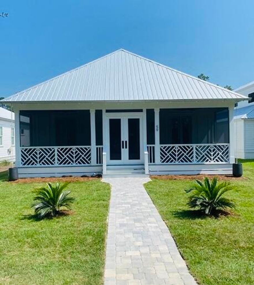 Under Construction in Grayton Bayou.Community Pool/Hot tub & Bay around the corner. Open Concept Den & kitchen custom beveled glass cabinets with lighting above and below, quartz counters, subway tile backsplash, easy glide drawers, soft close cabinets, LG Black stainless appliances & Zline under counter microwave. Primary bedroom has custom closet, en suite bath with dual vanities, stylish soaking tub & custom tiled large walk in shower. Additional bed rooms have Jack & Jill bath & double sinks. The Flex room offers additional space as office, workout or overflow. Eco friendly, foam sprayed rafters & wrapped energy efficiency, attic dehumidifier-Merv 13 air quality. Rear entry garage & outdoor shower.  Entered for Comp purposes.