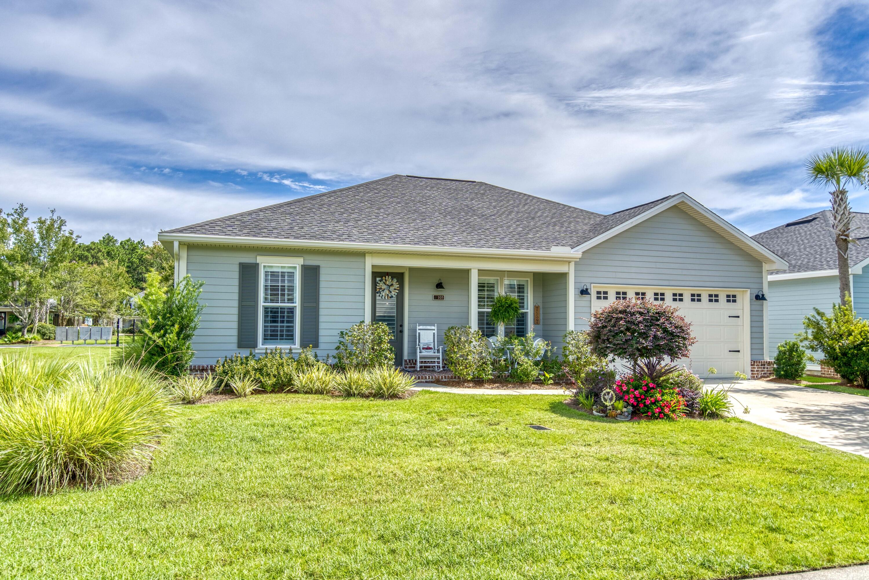 This meticulously well maintained one story home is located in the very desirable community of Church Street Village! The home is only steps away from the community pool, fitness center, and playground. Down the street you will also find the neighborhood dog park to let the your furry friends run around. One standout feature that really sets this home apart from others in this neighborhood is the spacious two car garage- a rarity in this community! This 3 bed/2 bath open floor plan optimizes and blends together the large living room, dining and gourmet kitchen beautifully.  In the kitchen you will find granite countertops and stainless steel appliances. This home is minutes away from 30A and the sugar white sandy beaches!