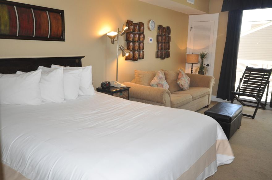 Location, Location, Location! This is a premier studio in Market Street Inn featuring a private balcony overlooking the Village of Baytowne Wharf and the charming Le Jardin townhomes. ''A'' rated on the Sandestin Rental Program, it faces west toward the bay so perfect for sunsets from this ideal location in one of Sandestin Golf and Beach Resort's most popular neighborhoods.