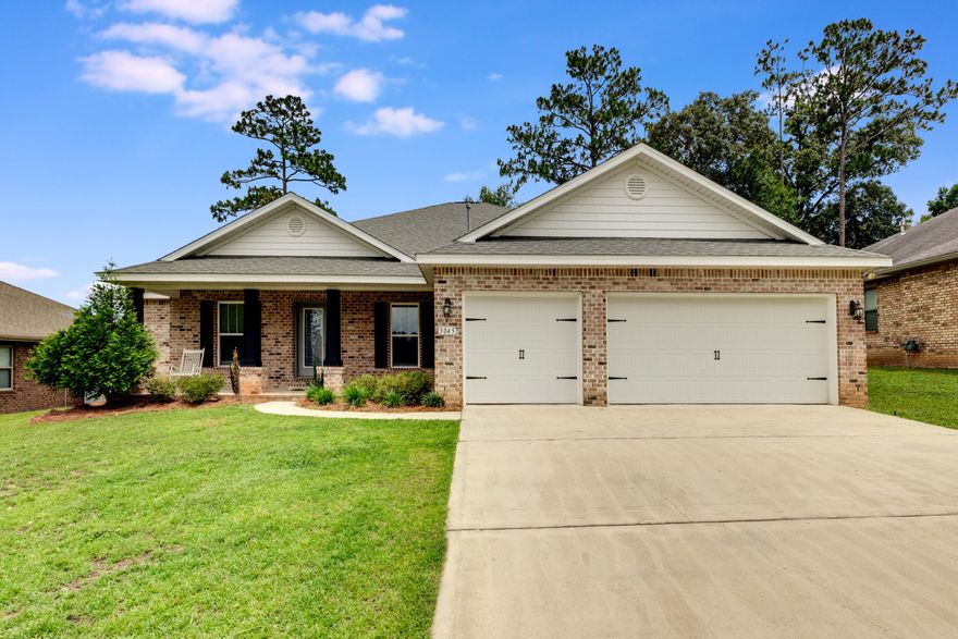 This 4 bedroom/3 bath/3 car garage home with the ''Parrot Bay IV'' floorplan built in 2020.  The home boasts raised ceilings in the main living area, LVP throughout, upgraded can lighting in the family room, master suite, and kitchen.  The kitchen features a farmhouse sink, granite countertops, large island, stainless steel appliance package with gas range, with under/over the cabinet lighting. The master suite features separate walk in closets, walk in shower, garden tub, dual vanities, with a treyed ceiling.  The additional bedrooms are generously sized with ample closet space and have access to two additional full bathrooms equipped with motion sensor night lighting at the base of the cabinets.  The home has an office just off the front door along with a formal dining room.  There are both front and rear covered porches.  Additional features include an irrigation system, 50 amp generator generator plug with disconnect in the main panel, a separate 50 amp subpanel for for future pool/spa.  The home is located in the Brooke Estates subdivison located in North Crestview with a community pool and a tennis court. The home is being offered with a 2/1 buydown though a featured lender.  Schedule your private showing today!
