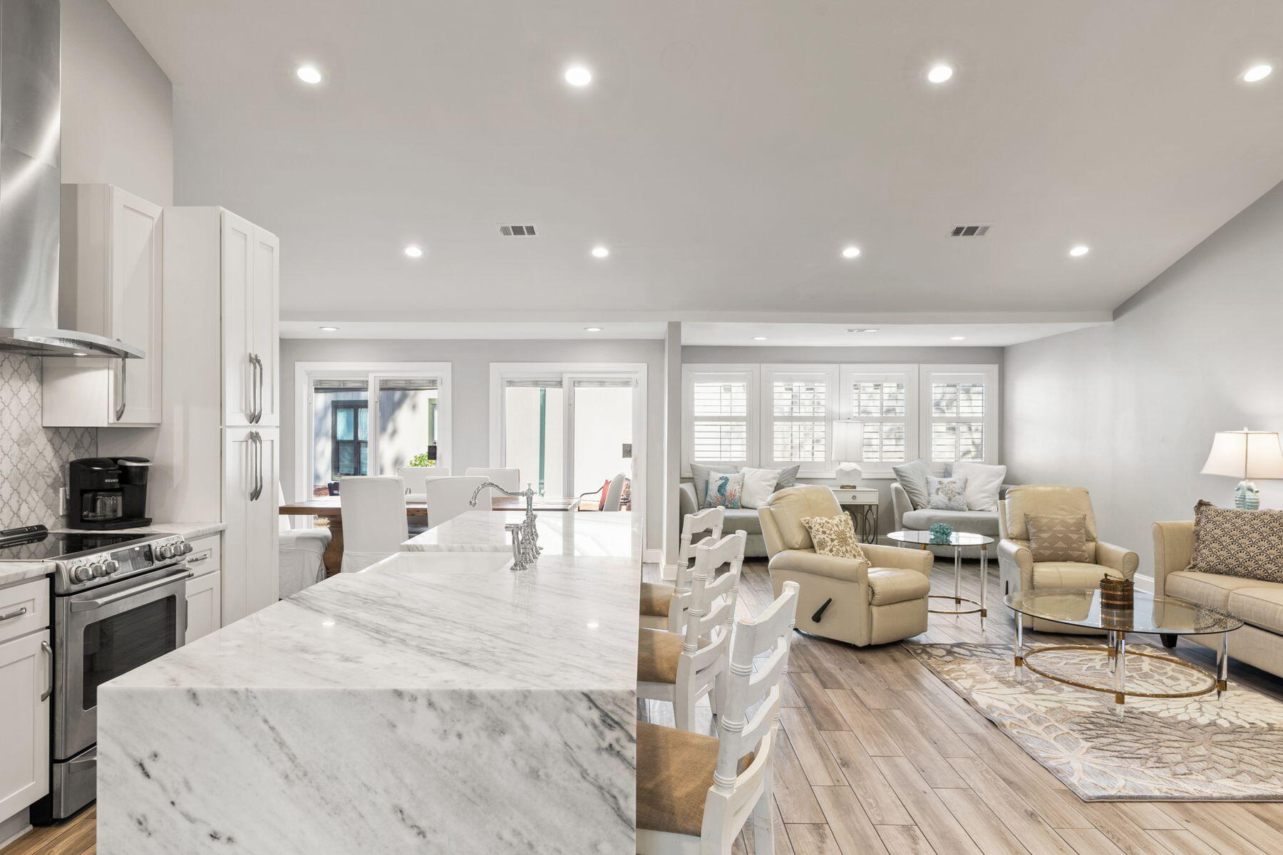 Tucked within the prestigious Sandestin Golf and Beach Resort, this beautifully updated home offers refined coastal living with modern touches throughout. Vaulted ceilings and an open-concept layout create a sense of space and light, while upscale furnishings and decor add an effortless touch of sophistication. Featuring three bedrooms and three full bathrooms, this home has been thoughtfully upgraded to reflect both style and functionality. The kitchen is a true showpiece, highlighted by a striking marble waterfall countertop, sleek cabinetry and brand-new appliances. Every bathroom has been elegantly renovated, ensuring comfort in every detail. Designed for both relaxation and entertainment, this home showcases wood-grain tile flooring, enhancing durability and warmth. Recent upgrades, including a new roof in 2023 and an HVAC system in 2019, provide long-term peace of mind. Situated within Sandestin Golf & Beach Resort, residents enjoy access to championship golf courses, tennis, a marina, private community pools, boutique shopping, and beach access. Whether as a full-time residence, vacation getaway or investment opportunity, this Augusta Village home offers the best of coastal luxury in an unparalleled location.