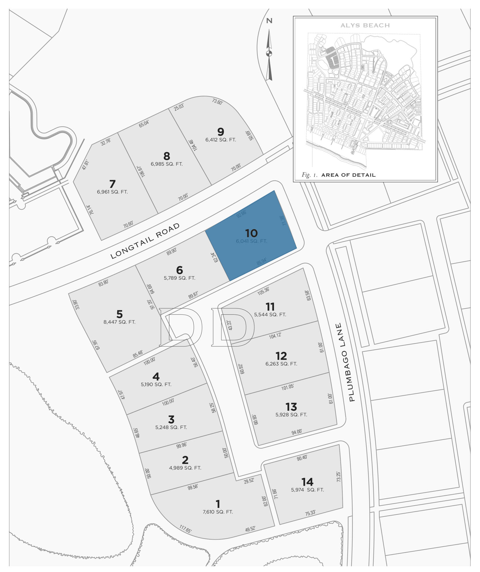 Homesite North of 30A.  Entered for comp purposes only.