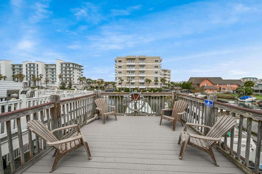 This boater's paradise is a beautifully maintained, end unit townhome that comes complete with boat slip and lift as well as jetski lift. Featured within are 3 bedrooms, 3 bathrooms, stainless steel appliances & wooden floors throughout the first level.  Enjoy the best of both worlds with deeded beach access and direct Gulf access through the Destin Harbor. This property is sold fully furnished accompanied by a 21ft North River Seahawk w/ 150 Johnson that can be found on the home's boat lift. Best of all, there are zero rental restictions within this community. Summer is looking like a blast for the new owner of this townhome!