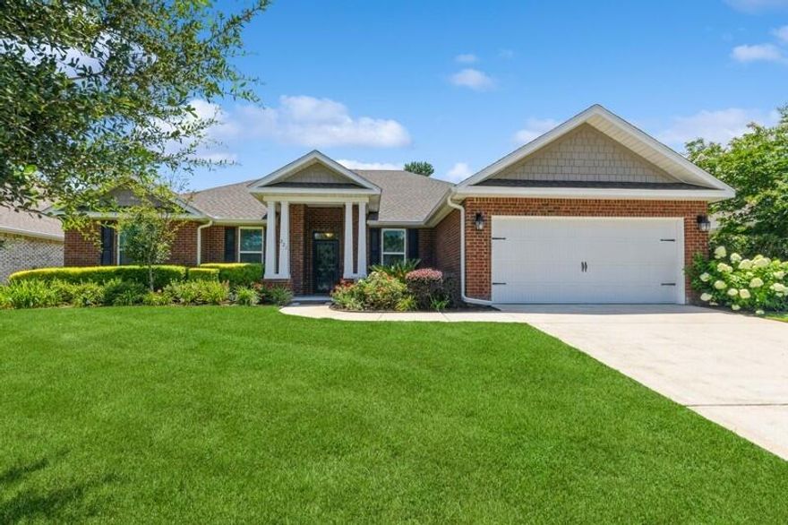 **MOTIVATED SELLER offering up to $10,000 in closing cost/prepaids/buy down rates AND offering to sell home fully/partially furnished with accepting offer! This stately all brick, 4 bedroom, 3 bath home features a designated office AND a separate dining room with a split bedroom and open concept floor plan! This welcoming, updated interior is sure to impress with wainscoting in the dining and breakfast room, crown molding in all living areas, and 10' -12' ceilings, custom pull out shelves in kitchen cabinets with an extended island and custom storage underneath; residents also benefit from central gas for heat, ac, water heater, oven, and range in the event the grid is out! The oversized primary suite with owners retreat overlooks the backyard with mature landscaping and privacy fence You will love to entertain friends and family in the covered screened in back porch or follow the paver walkway to the16 x 16 custom built gazebo featuring recessed lighting and a ceiling fan, along with numerous electrical outlets for your maximum comfort. Hammock Bay is a premier, bayfront master planned community located just 15 minutes north of the white sand beaches of the Emerald Coast.  A 6,000 square foot clubhouse offers residents use of the movie theatre with auditorium seating, a full caterer's kitchen to include wet bar and dining area, childs play room, and lounge overlooking the lake and pool area. Numerous on site workout and fitness facilities, competition lap pool, additional 4 Resort-style pools, pickleball courts, tennis courts, basketball court, large playground, outdoor kitchen/gas bbq areas. A Bay front club house with fishing pier extending 500' in to the bay, an amphitheater like stage with jumbotron screen, are just a few attractions with more on the near horizon! All residents at Hammock Bay will enjoy year-round social events as well as a vibrant and active Town Center. Consider this an invitation to experience the Hammock Bay Lifestyle by contacting me today for an updated list of this months community events calendar!