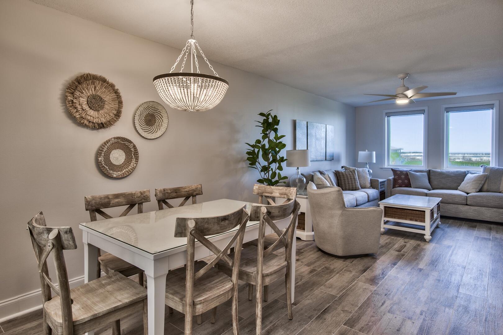Experience coastal living at its finest in this beautifully renovated 2-bedroom, 2-bath condo located directly on the beaches of the Gulf Coast. Enjoy sweeping, unobstructed views of the East Jetties, Destin Pass, and sugar-white beaches. Watch dolphins play, passing fishing charters, and seasonal fireworks from your private balcony, living room and master bedroom. This professionally decorated unit combines comfort with style, making it an ideal personal retreat or income-generating investment. Proven rental performer. Resort amenities include a heated pool with sun deck, hot tub, beachside pavilion, charcoal grills, tennis courts, pickleball, shuffleboard, fitness room, kids activities, music entertainment, over 800 ft. of soft, sugar-white beach, and a huge covered parking garage. Don't miss your chance to own a piece of paradise! Unit 208B is currently the only 2 bedroom, 2 bath Jetty East condo listed under $600K. FINANCING: No conventional loans. NONWARRANTABLE/CONDOTEL. Buyer to verify all information deemed important for accuracy.