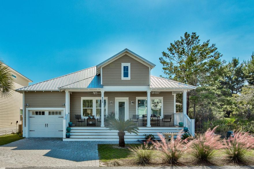 Rare opportunity to purchase the only 3 bedroom 2 bath newly constructed home in the highly desired Paradise Grove. From the gated entrance take in a view of the ocean. Recent updates include: 8ft privacy fence, stone pavers and cottage style landscaping including two large Crate Myrtles. Quiet community with pool, dog park, and less than 1/2 mile to the sugar-white sand beaches. Home includes: granite countertops, stainless appliances, custom tiled showers and much more...Short drive to the highly sought after 30A strip.