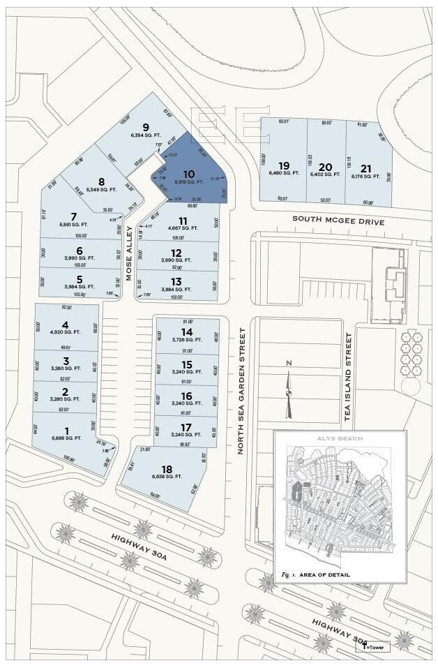 With over 110 feet fronting North Sea Garden Street and looking out to the Cypress Conversation Area of Alys Beach, EE10 offers a great opportunity to build the custom Alys Beach home of your dreams. The large buildable footprint enables features that discerning buyers are seeking: first floor primary bedroom, spacious kitchen, living and dining areas, an elevator and an oversized courtyard area enjoyed from large covered outdoor living spaces.  A Buyer has the option to purchase and continue the form A Approved House Plans drawn by renowned architect, Gary Justiss, who consistently designs beautiful and livable coastal homes.