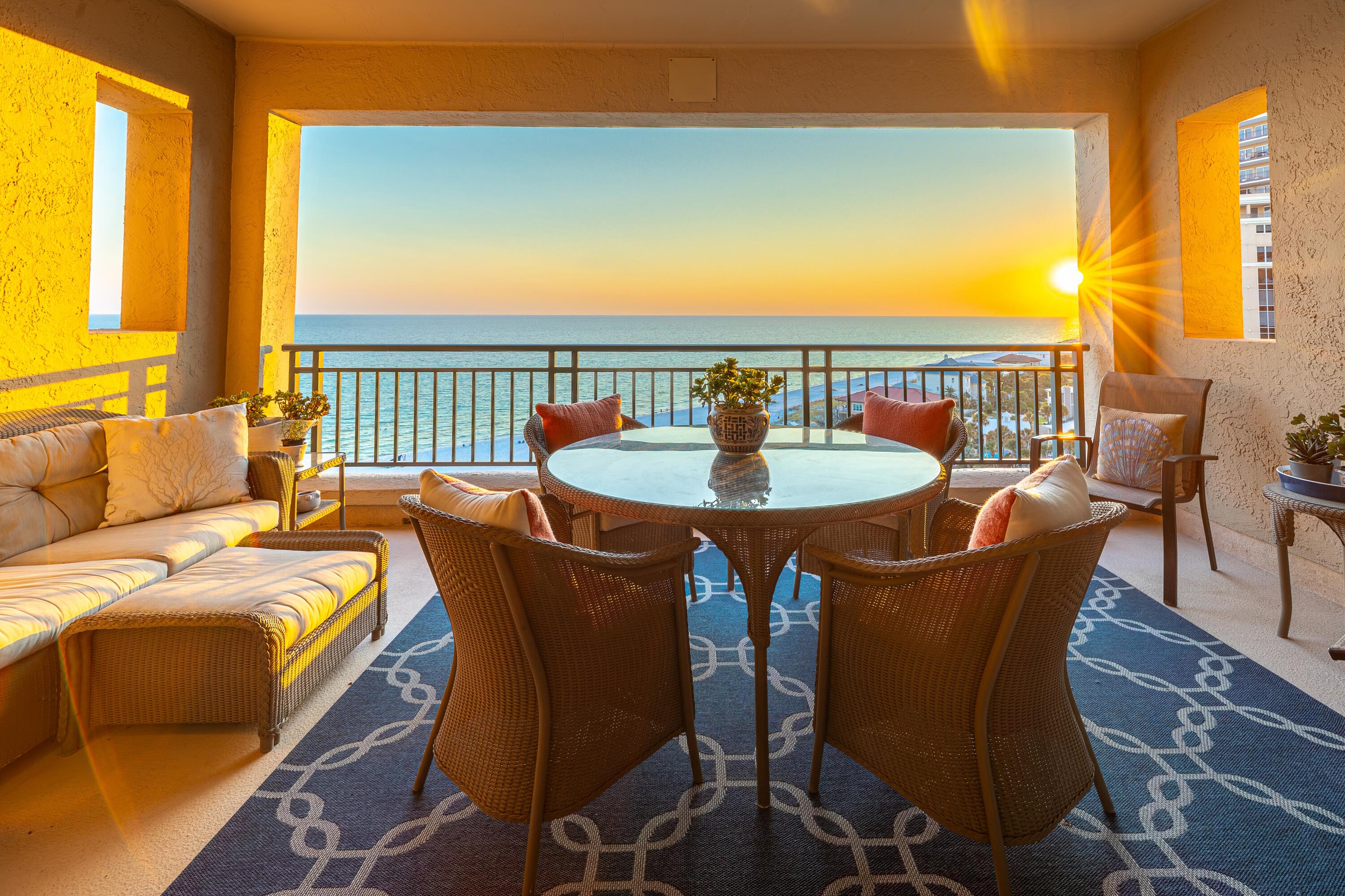 Escape to paradise in this exquisite 11th-floor residence in Southwinds II, positioned within the prestigious Sandestin Golf and Beach Resort. Perched high above the shimmering Gulf of Mexico, you'll be captivated by stunning southwest views stretching down the Emerald Coast all the way to Destin, with breathtaking sunsets painting the sky each evening. This non-rental building ensures a serene, owner-focused community, where privacy and tranquility reign supreme.Step inside to discover a beautifully updated kitchen featuring top-of-the-line Bosch appliances, perfect for whipping up meals with ease. Each bedroom boasts its own en-suite bathroom, offering ultimate comfort and convenience for family and guests alike.Spanning 4,800 acres, Sandestin is a true golf cart community, where you can leave your car behind and effortlessly explore by cart, bike, or foot, no more battling traffic! Tee off on one of four pristine golf courses, perfect your serve on 12 world-class HydroGrid clay courts, three hard tennis courts, or six pickleball courts. Unwind on the private beach, or venture to the marina for a day on the water.
Convenience is at your doorstep with everything you need right on the resort and at nearby Grand Boulevard. Indulge in multiple restaurants like Emeril's, Vintij, Bijou, Tommy Bahama, Craft Bar, and Bricktops, or grab your morning coffee at Starbucks. Shop till you drop, stock up at the grocery store, and enjoy a lifestyle of effortless luxury in this unrivaled coastal haven.