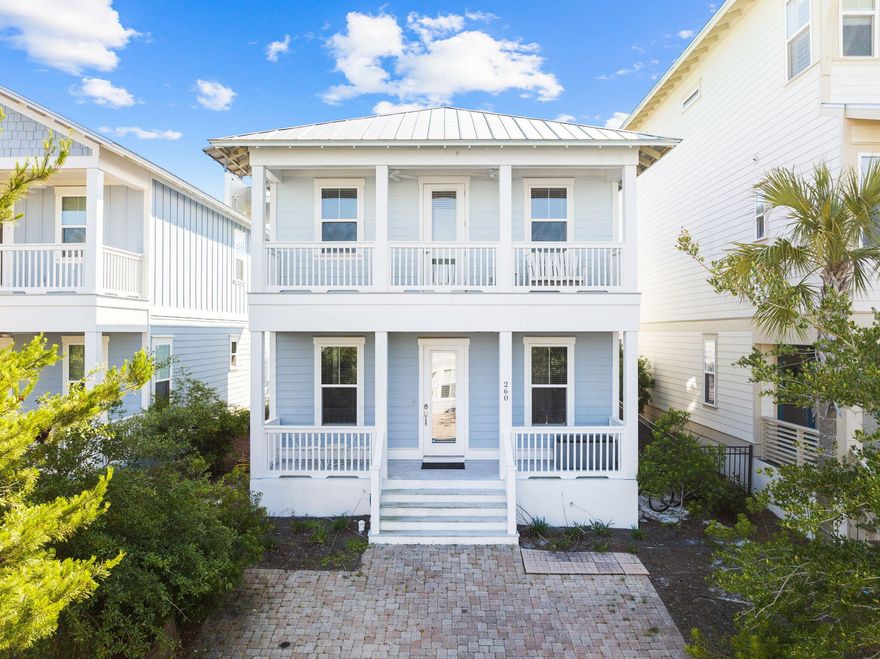 Nestled in the heart of the charming Highland Parks community on 30A, 260 Gulfview Circle is a stunning coastal retreat that offers the ultimate in luxury beach living. Boasting 3 bedrooms, 3 bathrooms, and over 1,700 square feet of living space, this home is the perfect blend of comfort and elegance.Step inside and be welcomed by an inviting living area that seamlessly flows into the dining space and kitchen. The first floor features beautiful hardwood floors, stylish finishes, and plenty of natural light that floods the space. Upstairs, you'll find the luxurious master suite that boasts a private balcony. Two additional guest bedrooms and a full bathroom provide plenty of space for family and guests. Step outside the backdoor and be greeted by the view of the community pool.