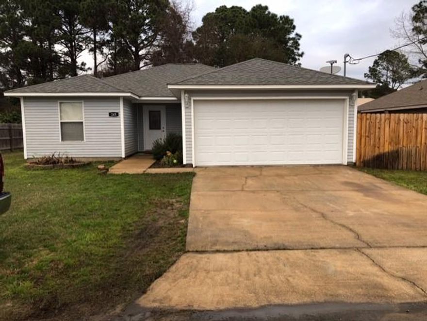 Adorable home in quiet neighborhood. Affordable!!! Open concept in living/dining area. Three bedrooms and 2 baths. Charming and enough room for a couple or family. Ceramic tile and carpet, ceiling fans in living room and bedrooms. Very nice kitchen with seller upgrades, glass top stove, dishwasher, refrigerator and microwave. New counter tops, painted cabinets, guest bath with seller upgrades. Freshly painted in neutral color. Fenced backyard, two car garage. Nice yard with lawn pump and sprinkler system. This charmer has been prewired for a security system.