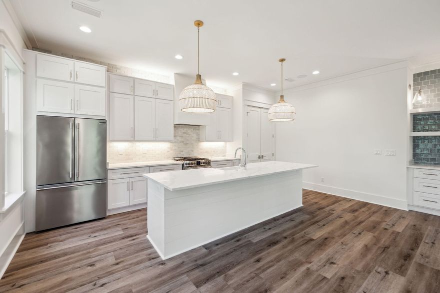 Step into your newly built sanctuary in the gated community of Treetop Village, just steps from Seacrest Beach with tram service to your deeded beach access. Whether you're seeking a full-time residence, a coastal retreat, or a successful vacation rental, this Fox Construction home checks every box, starting with a heated private pool and upscale finishes throughout.Designed with flexibility in mind, the home features TWO Primary Suites, one on each level. The downstairs suite offers a spa-like experience with a  soaking tub and separate shower, while the upstairs suite has a beautiful walk-in shower. The kitchen is a chef's dream, with white quartz countertops, a gas range, stainless steel appliances, and an open layout that flows into the main living space. A dry bar with beverage cooler adds a touch of luxury for entertaining and convenience for all. With four bedrooms PLUS a bunk room and 3.5 bathrooms, there's room for everyone. LVP flooring adds both style and durability throughout the home.

Tucked away on a peaceful cul-de-sac and bordered by nature preserve, this property includes attached storage, ample parking, and access to neighborhood amenities, such as a community pool and deeded beach access. The Seacrest Beach tram, serving Treetop Village, connects you to nearby fun spots with ease.
Located near both Highway 98 and 30A, you're minutes from the new Watersound Publix and town center, plus the vibrant restaurants, shops, and activities of Alys, Seacrest, and Rosemary Beaches. This isn't just a homeit's a smart, stylish lifestyle on Florida's Emerald Coast.