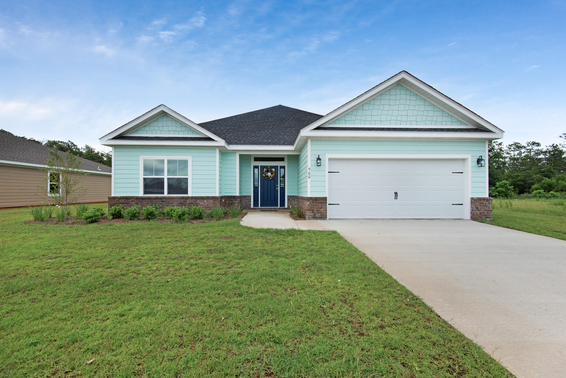 Move in Ready! Upgrades Galore! This Home has an Open Floor Plan and includes many more Upgrades compared to other new builds in the area. Enter into the Beautiful Victory Blue Front Door with Sidelites on each side, and you can just ''FEEL THE SPACE''! These are 9 and 10-foot Tray Ceilings in the Living Room and Master Bedroom with Crown Molding AND an Abundance of Recessed Lighting, Even the Windows are Trimmed out AND Touch Raise Blinds have been installed throughout making this home move-in ready. Fans in Living Room and ALL the Bedrooms. Check out the quarter-acre lot that has new sod AND an irrigation system, PLUS a NEW FENCE scheduled to be installed in August ($7K). The photo with a virtual fence has been included.