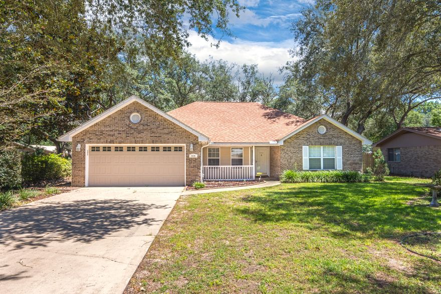 Fantastic Niceville home, situated perfectly between Rocky Bayou and Boggy Bayou! This low maintenance home has recently been refreshed with new carpet in all bedrooms/living areas and new Agreeable Grey paint throughout. The property is surrounded with mature landscaping, including gorgeous oaks and magnolia trees. The floorplan offers 3 good sized guest bedrooms, formal office/dining room, and large master bedroom. Master bathroom has a standalone shower, garden soaking tub, dual vanities and a large walk-in closet. Kitchen area is large enough to accommodate a good sized dining table and opens up to your bright living space. Gas fireplace allows for an additional heat source. Home conveniently located 1 mile to Lions Public Park and Marina, 7 miles to Eglin AFB, 20 miles to 7SFG.