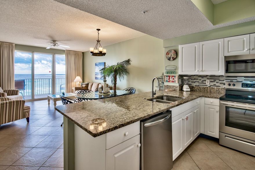 This East end 3rd floor- 2 bedroom, 2 bathroom standard condo would make a wonderful 2nd home or vacation rental INVESTMENT. Turn key, fully FURNISHED and located in the gorgeous Majestic Sun building, this unit offers stunning views of the sugar sand beaches and beautiful sunsets of the Gulf Coast. Investment potential is unsurpassed as Gross income is projected to be in excess of $50,775! This unit is flooded with natural light and has been recently painted and updated. This unit also features brand new stainless appliances in the recently renovated kitchen. Being located on the 3rd floor allows for easy access to the parking garage with no waiting on elevators to haul in luggage and groceries.