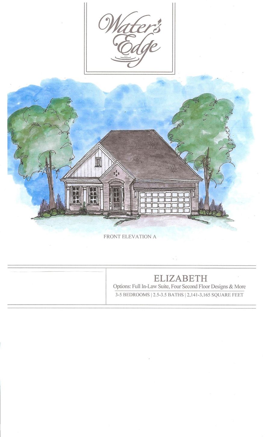 This exclusive, executive style community is tucked away on must see land on Rocky Bayou. Water's Edge will feature 29 homes, all with bay access, many with bay views. There will also be limited waterfront opportunities. Residents will enjoy a waterfront park and kayak launch. Homes will be traditional/ transitional brick and hardy style ranging from 2,000- 4,000 sq. ft.