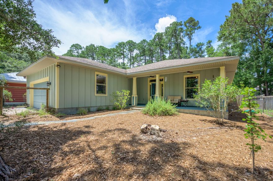 Welcome to 132 Chrysler Avenue -- a serene retreat in the highly sought-after Port Washington area of Santa Rosa Beach. This spacious, single-level home offers the perfect blend of privacy, comfort, and coastal charm. Step out onto the expansive screened-in back porch spanning the entire width of the home--ideal for relaxing, dining, or entertaining while overlooking the huge backyard and stargazing from the hot tub.Enjoy the peace and quiet of a property that backs up to a vacant lot, just two blocks from public access to the beautiful Choctawhatchee Bay. Inside, you'll find a light-filled open-concept living, dining, and kitchen area, perfect for everyday living and gatherings. The primary suite boasts a walk-in closet, jetted tub, and separate shower, while the two generous guest bedrooms are good sized and share a bathroom with a walk in shower. Yard is fenced.  2 Car attached garage is oversized with sink and plenty of room for a small workshop area.  Bay access is just one block away with steps going to the water and seating area.  