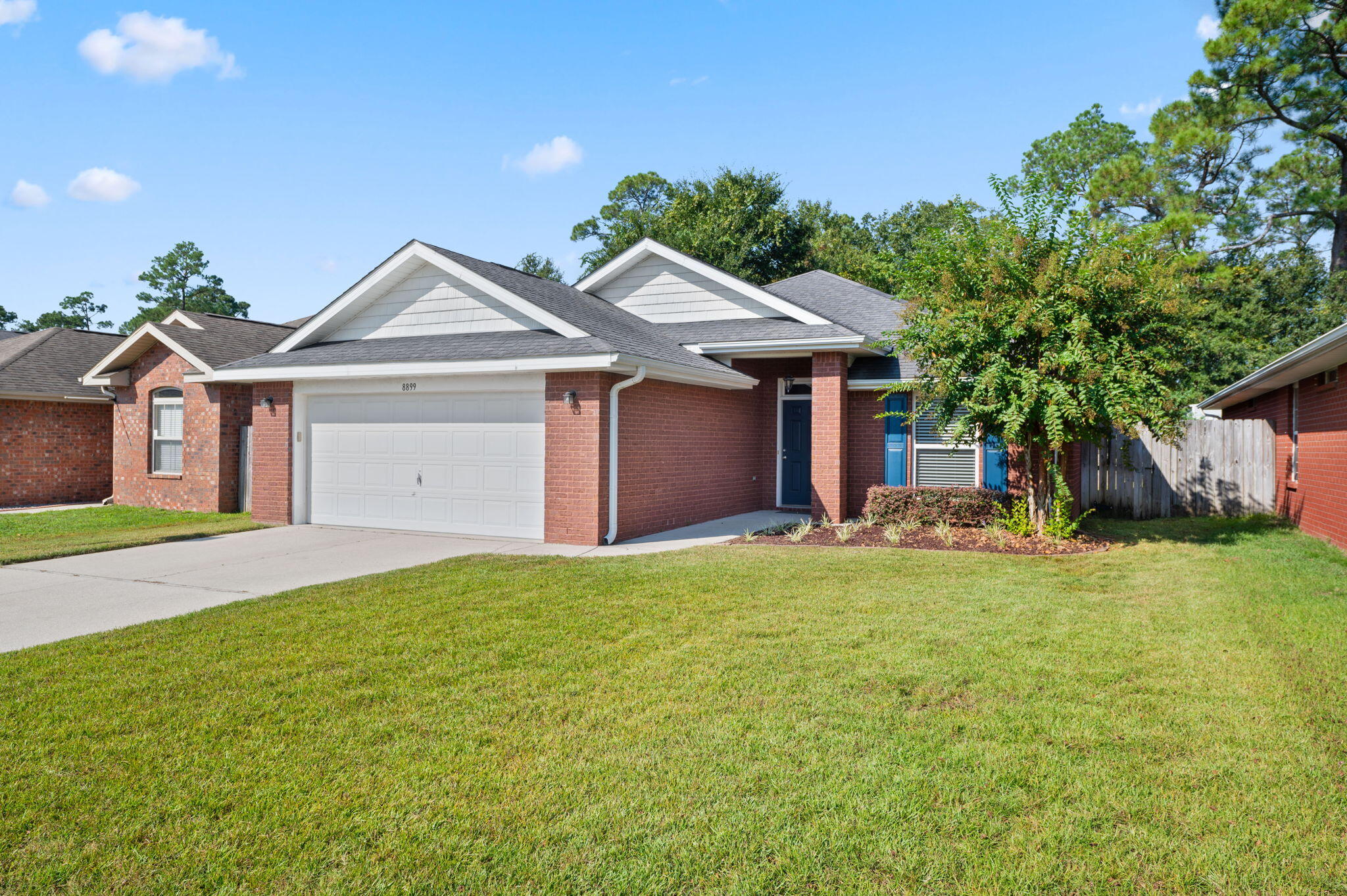 This charming 3-bedroom, 2-bathroom home, built in 2010, offers 1,598 square feet of comfortable living space. Recent updates include a 2024 Hot Water Heater, LVP flooring throughout (2024), new HVAC system (2024), and fresh paint (2024). The modern kitchen serves as a central hub, perfect for gatherings, and the open floor plan ensures seamless flow throughout. The bedrooms provide a peaceful retreat with a master suite featuring a double vanity, garden tub, and walk-in closet. Located in Newcastle Place, this home is a perfect blend of functionality and comfort.