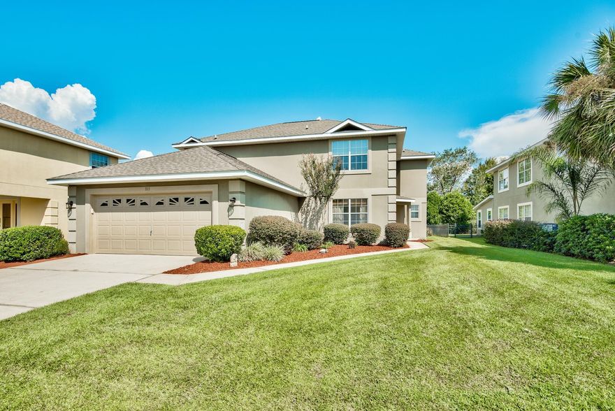 Enjoy all the amenities the gated community of Emerald Lakes has to offer! This spacious, well maintained home was purchased new construction in 2003 and used by the owners as a second home. 315 Tequesta Dr. offers a dramatic great room with high ceilings and lots of natural light. 1st floor large Master bedroom with trey ceilings. Master bath features a jetted tub and separate shower. 1/2 bath in hallway. Kitchen features solid wood cabinets, solid surface tops, and travertine tile floors that flow into the great room and sitting room. Upstairs are two large bedrooms with Jack & Jill bath. Home features a patio and a large private fenced back yard. Perfect for a primary or second home! Amenities include pool, tennis, basketball,and lakes for paddle boarding! MOR